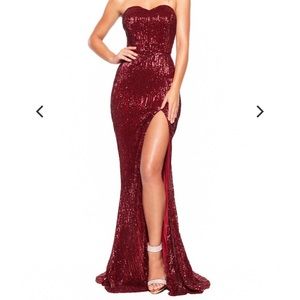 Burgundy sparkly dress for a special occasion